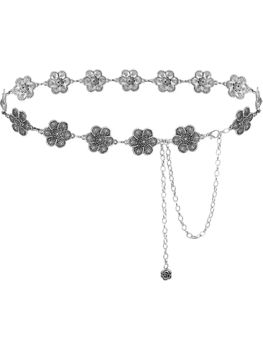 Boho Women's Western Chain Belt - Chunky Metal Waist Chain for Dresses & Outfits